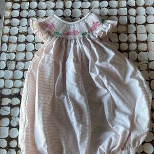 Pink Smocked Bunny Bubble